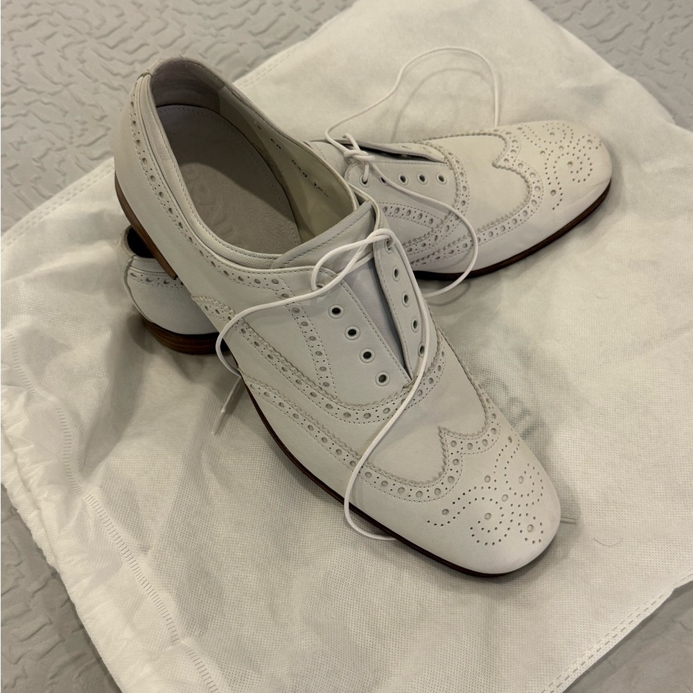 Prada Classic White Brogue Men's Shoes